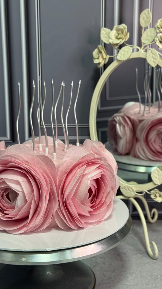 Pembe 3 Boyutlu Güllü Pasta