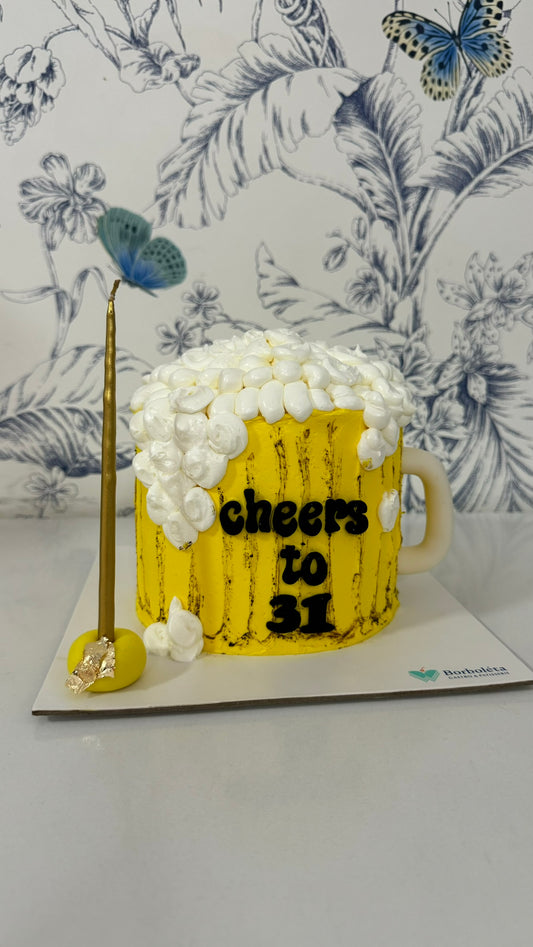 Cheers Bira Bardağı Doğum Günü Pastası