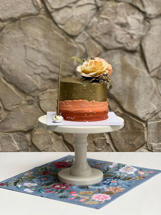 3 Renkli Çiçekli Pasta