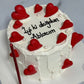 Kırmızı Kalpli Yazılı Pasta