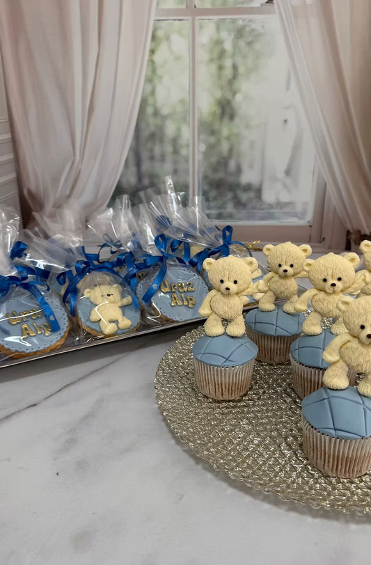 Erkek Bebekler İçin Ayıcıklı ve İsimli Kurabiye