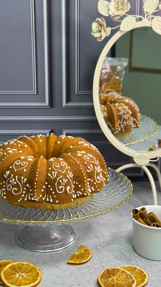 Portakallı  Tarçınlı Yılbaşı Temalı Kek