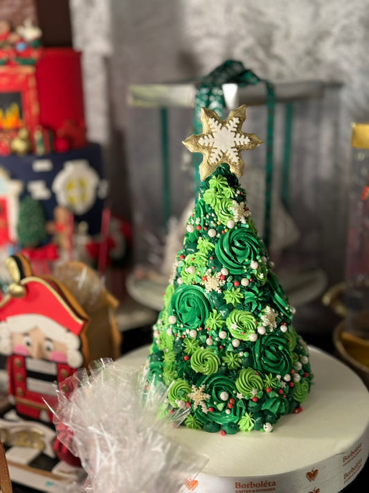 Yeni Yıl Şeker Hamurlu Ağaç Pasta