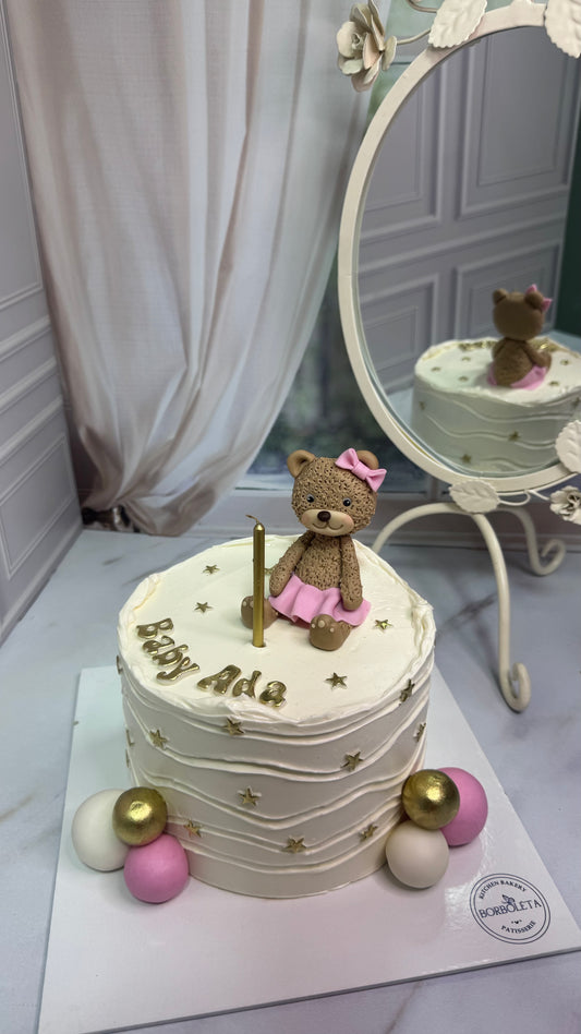 Ayıcıklı Kız Bebek Pasta