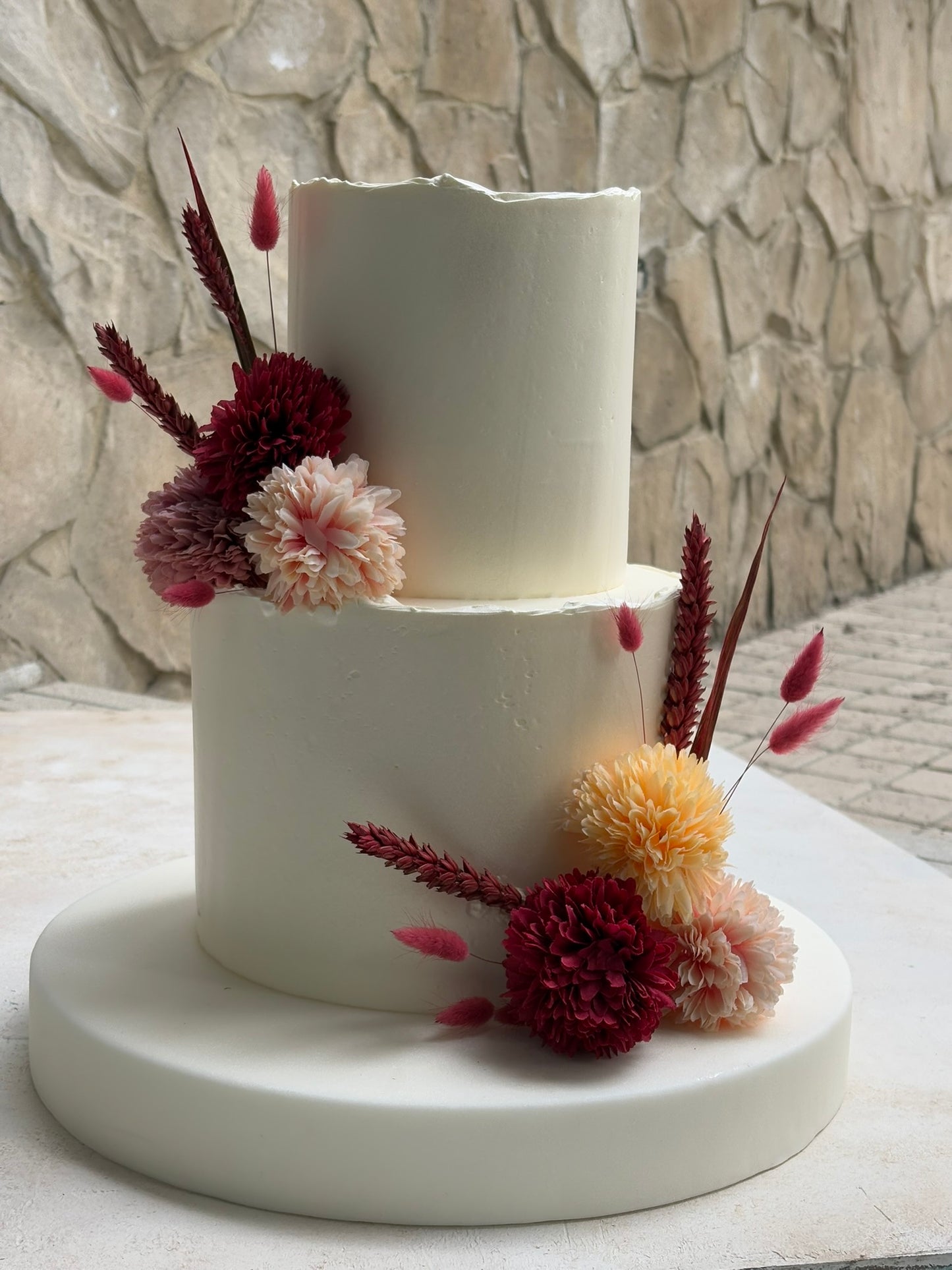 Sonbahar Renkli Çiçekli Bridal Pasta