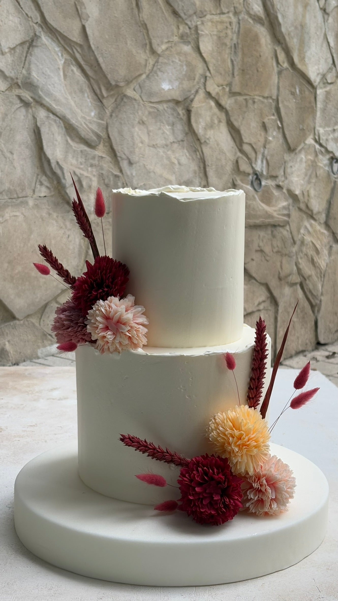 Sonbahar Renkli Çiçekli Bridal Pasta