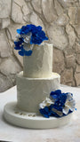 Mavi Beyaz Çiçekli Bridal Pasta