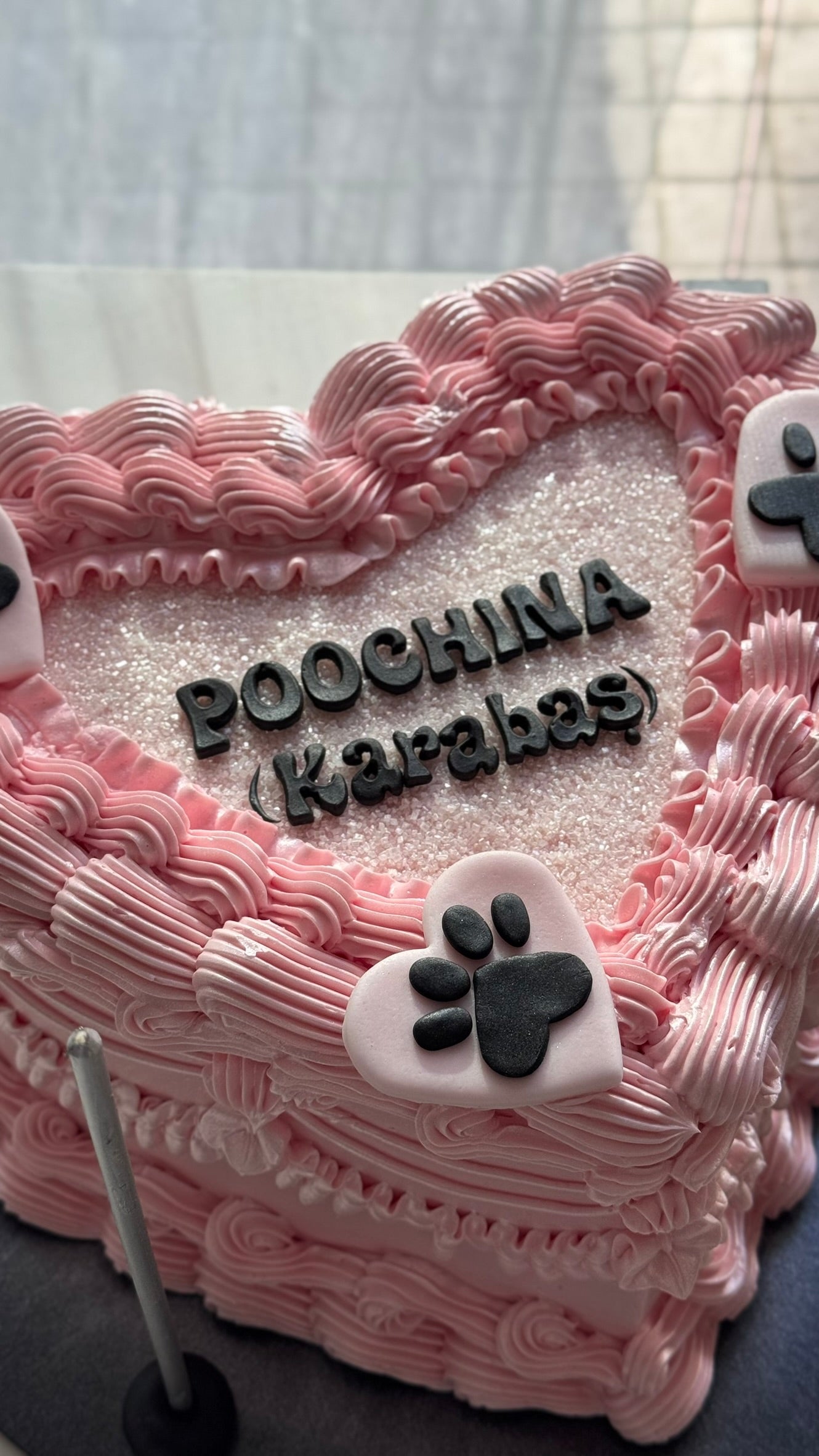 Patili İşlemeli Yazılı Pasta