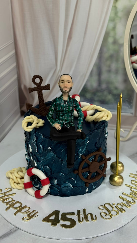 Denizcilik Konseptli Erkek Tasarım Pasta