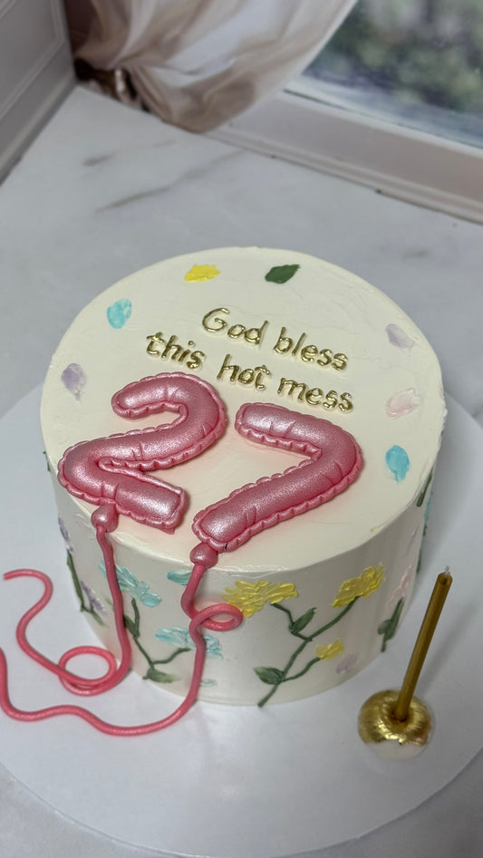 Balonlu Tasarım Pasta