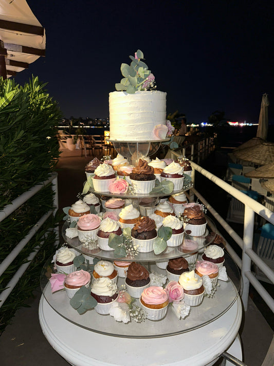 Cupcake Standlı Düğün Pastası